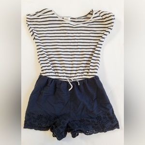 Next Direct Size 7 Blue and White stripe romper